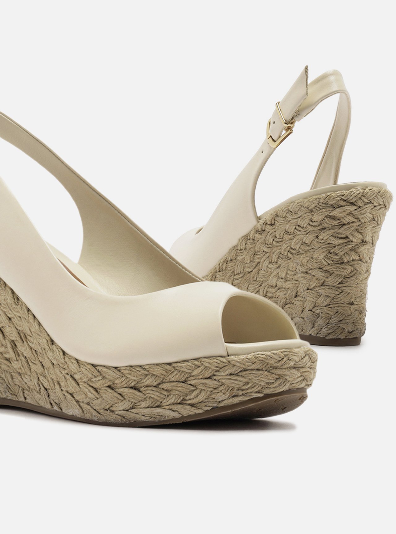 Sandália Off-White Couro Plataforma Média Giovanna — foto 4