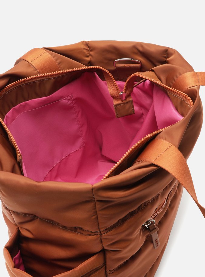 Bolsa Shopping Marrom Nylon Gigi Sporty Grande