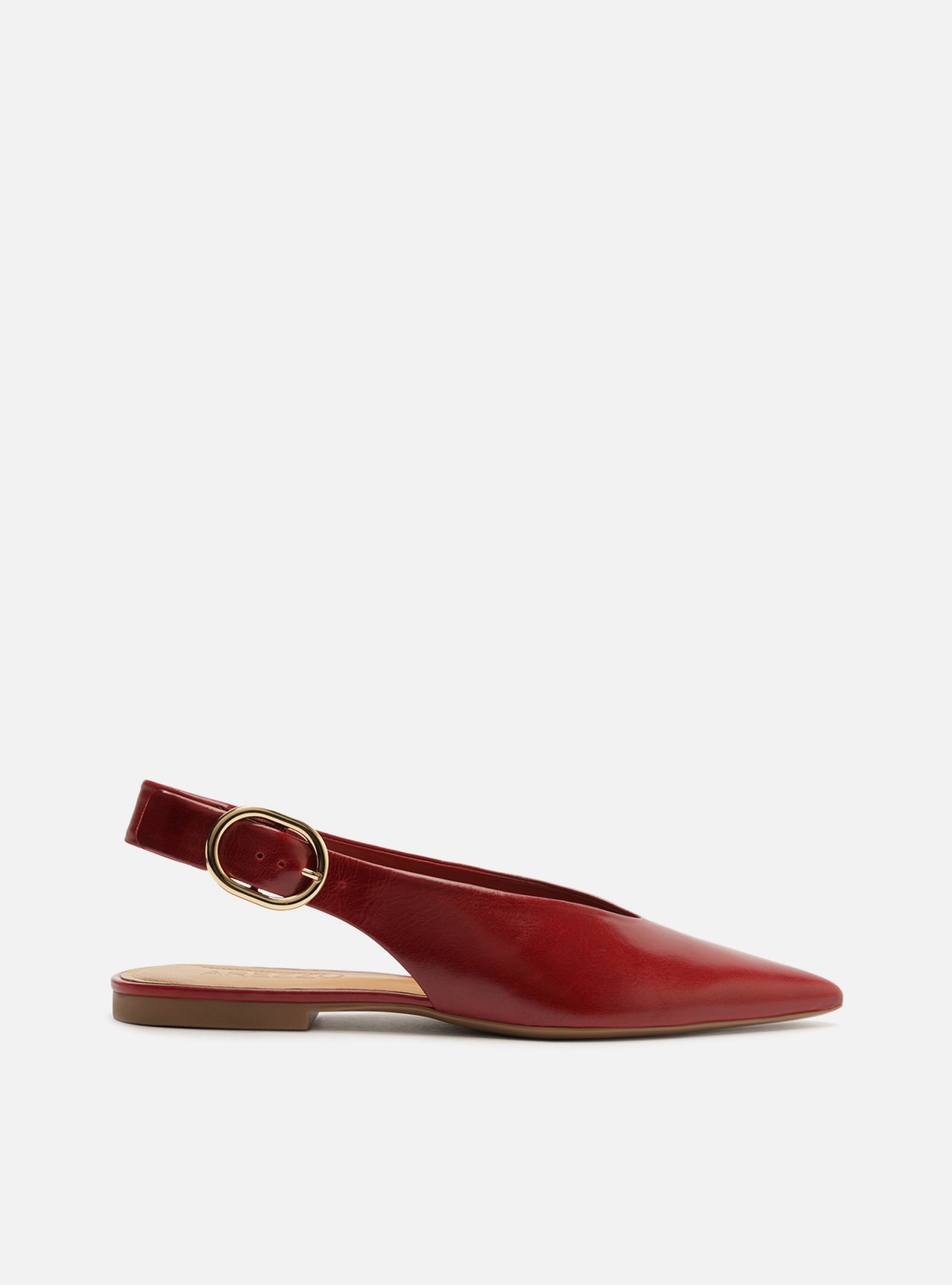 Sapatilha Vermelha Couro Slingback Bico Fino Becca — foto 1