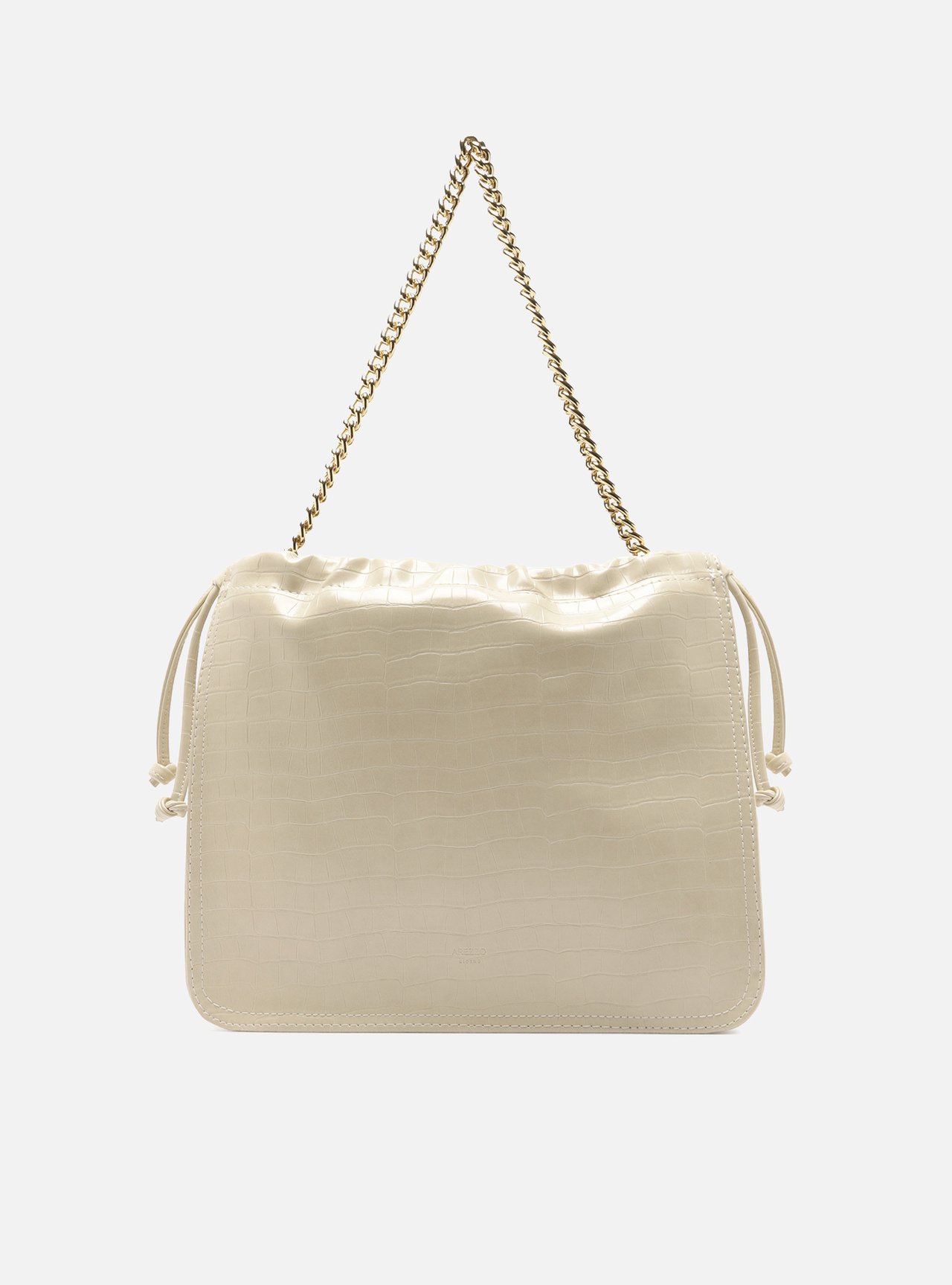 Bolsa Tote Off White Média Croco Corrente