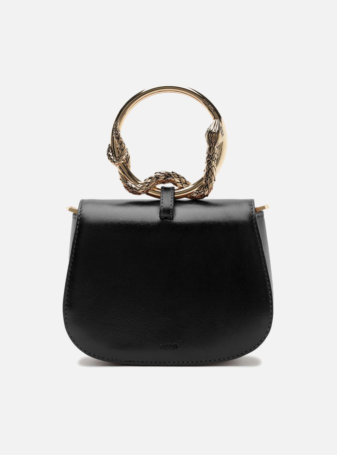 Bolsa Tiracolo Média Preta Alça Metal