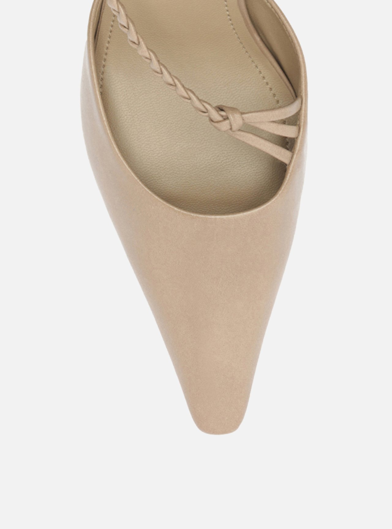 Scarpin Marrom Salto Bloco Tiras Trançadas Slingback — foto 5