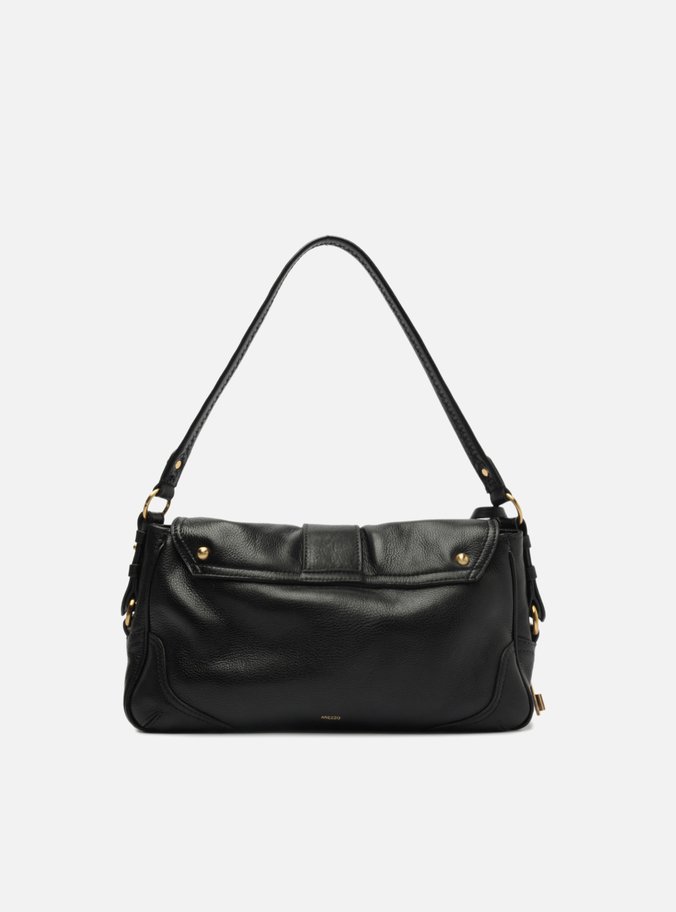 Bolsa Tiracolo Preta Couro Média Cadeado