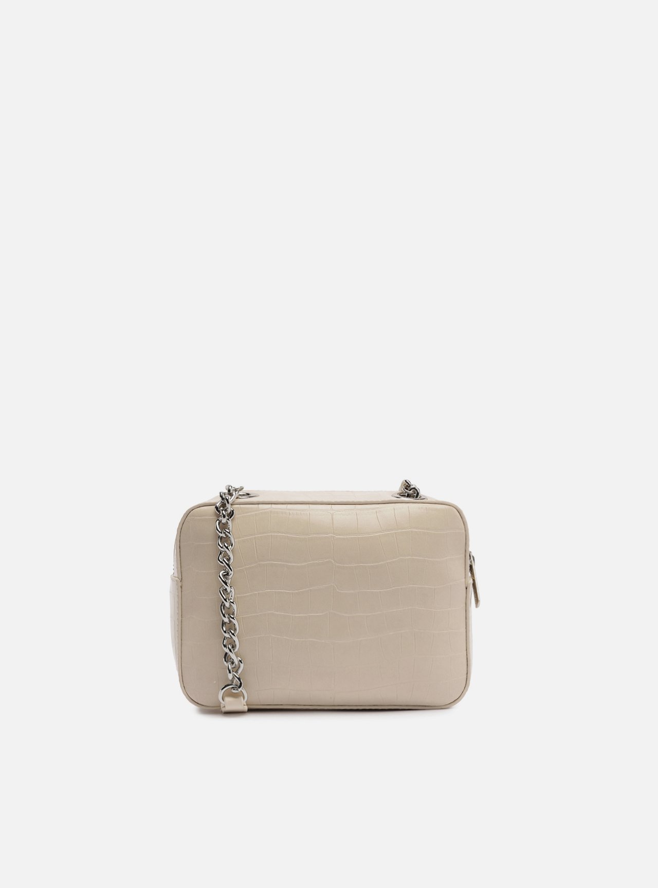 Bolsa Tiracolo Branca Croco Valentina Pequena — foto 3