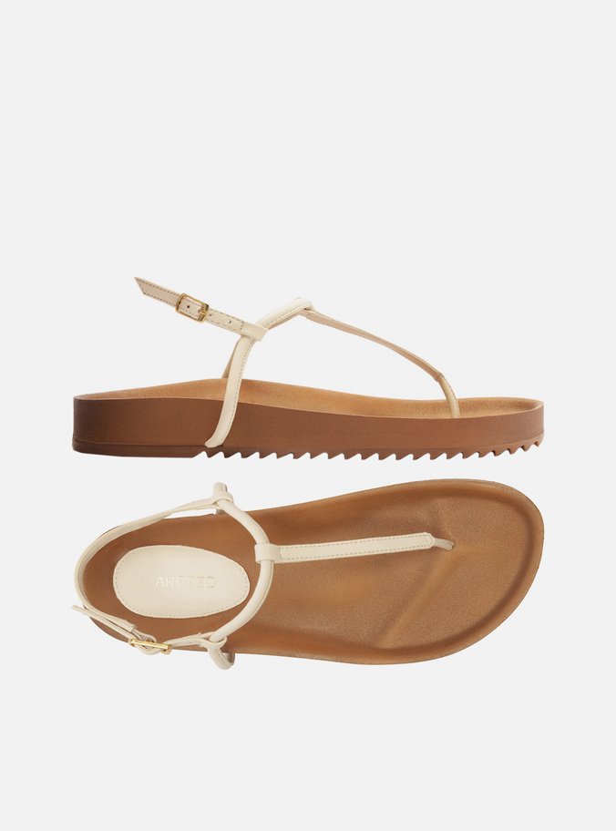 Sandália Papete Branca Flatform Tiras Slim