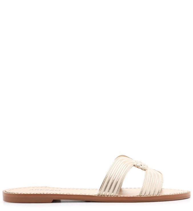Rasteira Dourada Tira H Urban Navy