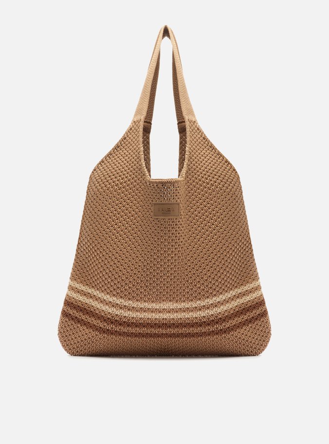 Bolsa Shopping Marrom Crochê Gaia Grande Listrada