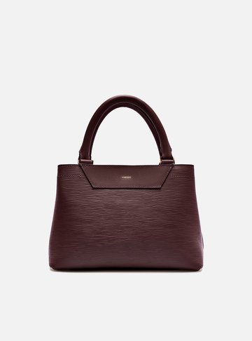 Arezzo — Bolsa Tote Vinho Couro Textura Média