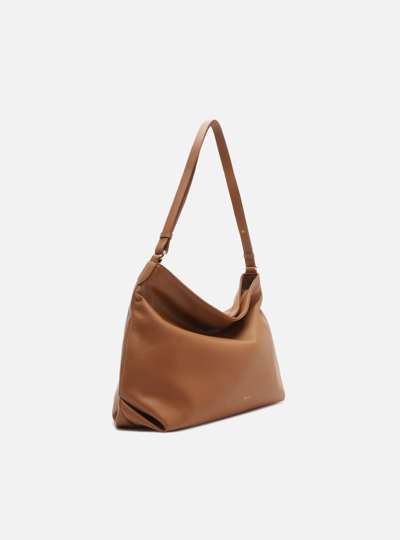 Bolsa Hobo Caramelo Média Granulada Metais — foto 2