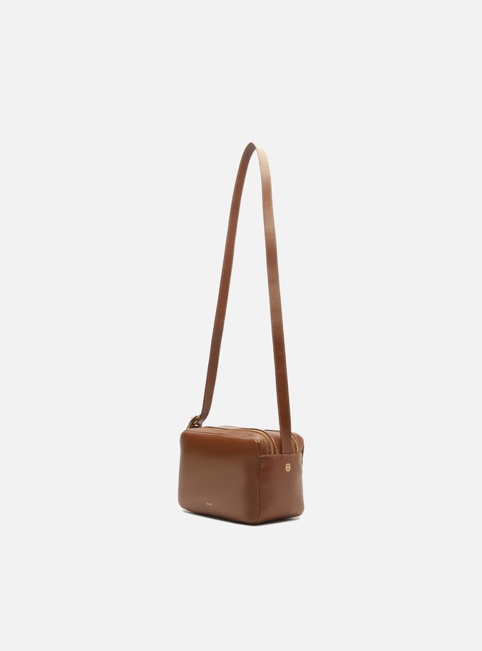 Bolsa Tiracolo Marrom Couro Pequena Básica