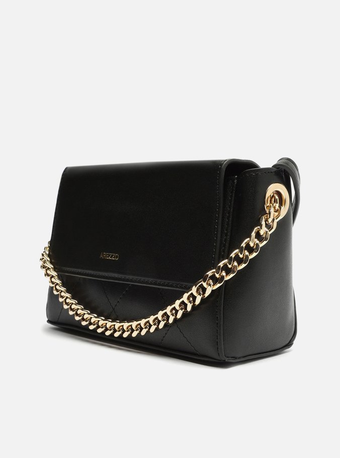 Bolsa Tiracolo Preta Pequena Corrente Metal