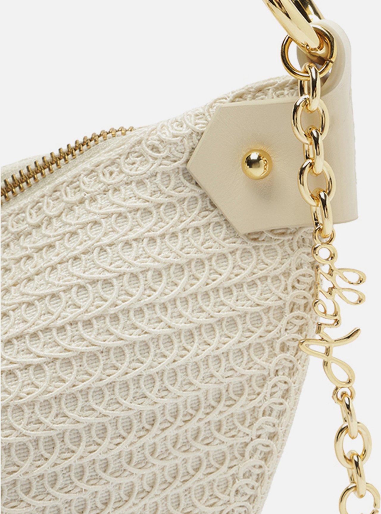 Bolsa Tiracolo Off White Tramada Média Correntes — foto 7