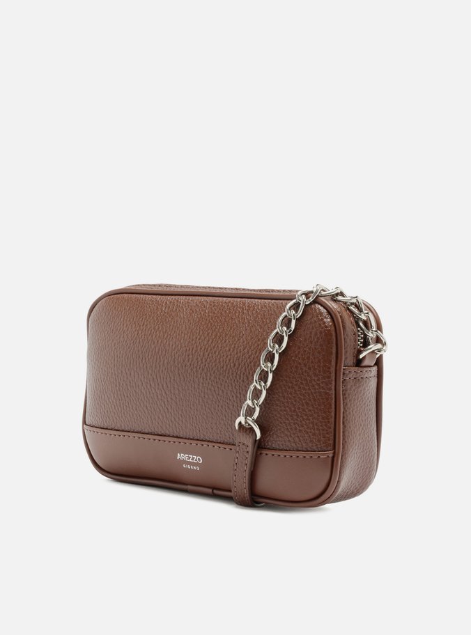 Bolsa Tiracolo Marrom Pequena Corrente Basic