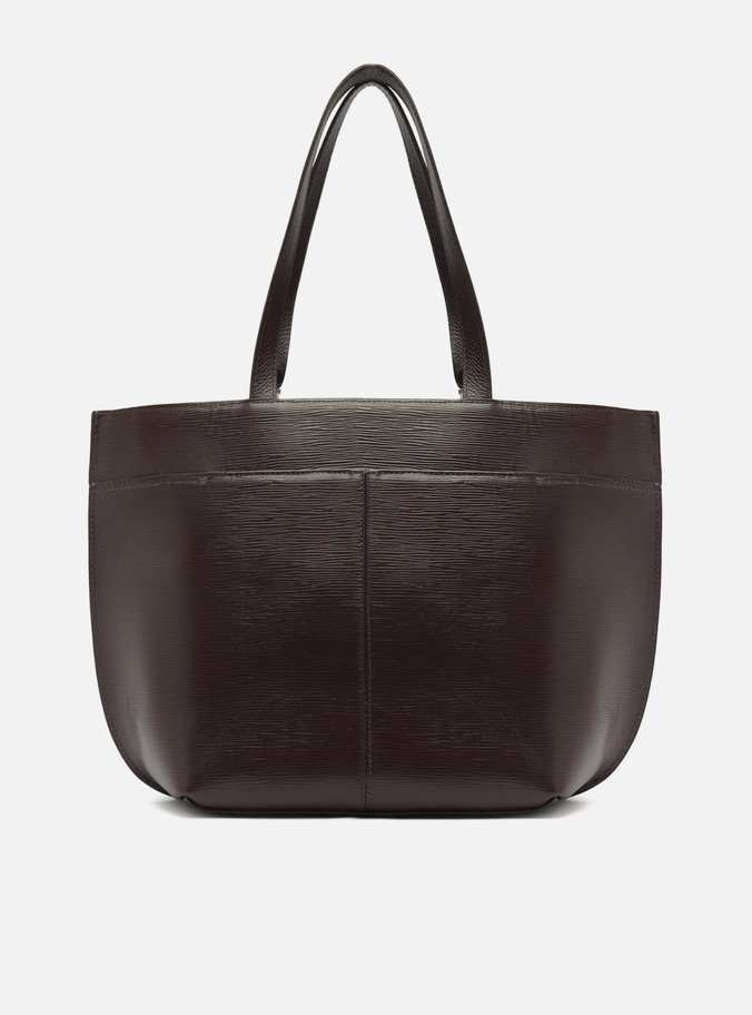 Bolsa Shopping Marrom Escura Couro Abraccio Grande