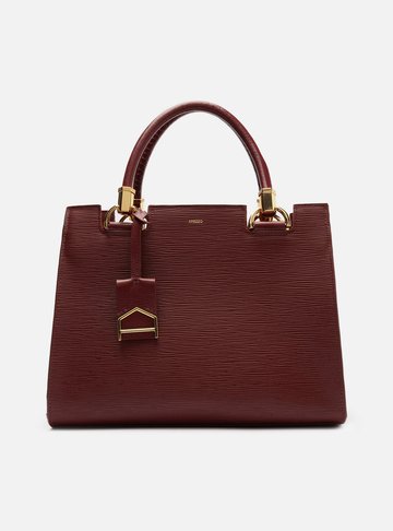 Bolsa Tote Vinho Couro Abraccio Grande