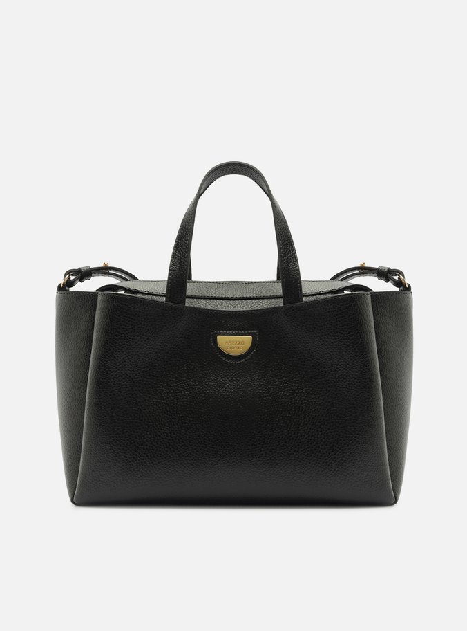 Bolsa Tote Preta Grande Tag Metal