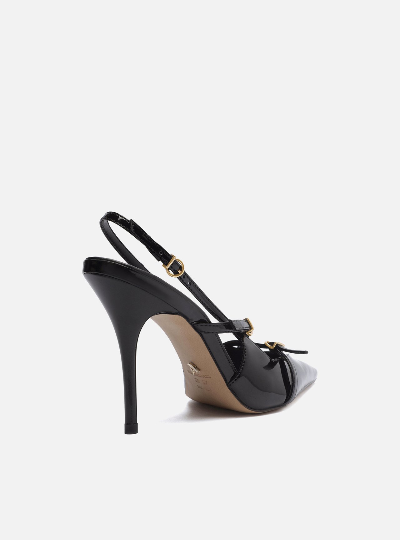 Scarpin Preto Verniz Salto Alto Slingback Amélia — foto 3