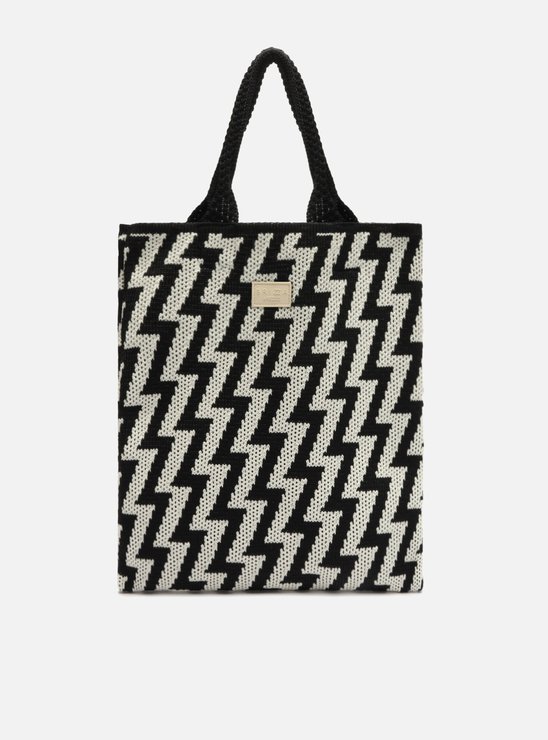 Bolsa Shopping Preta Crochê Eletrizzante Grande