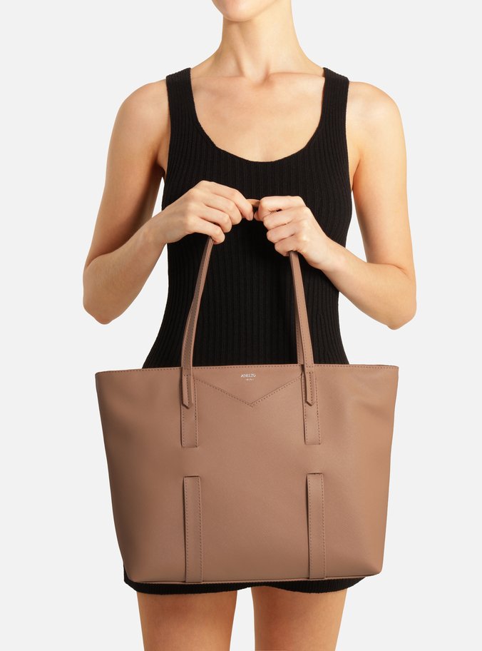 Bolsa Shopping Bege Grande Tiras Capa