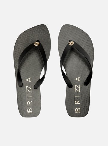 Chinelo de Dedo Preto Pedraria Brizza