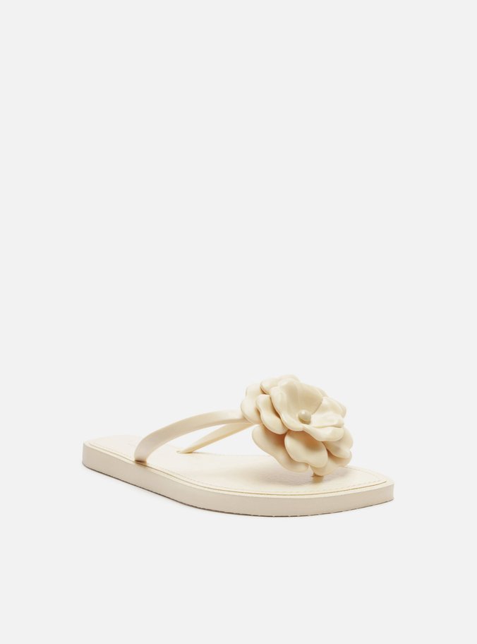 Chinelo de Dedo Branco Flor Flash Brizza