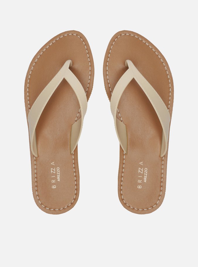 Rasteira Off-White Bico Redondo Eze Riviera