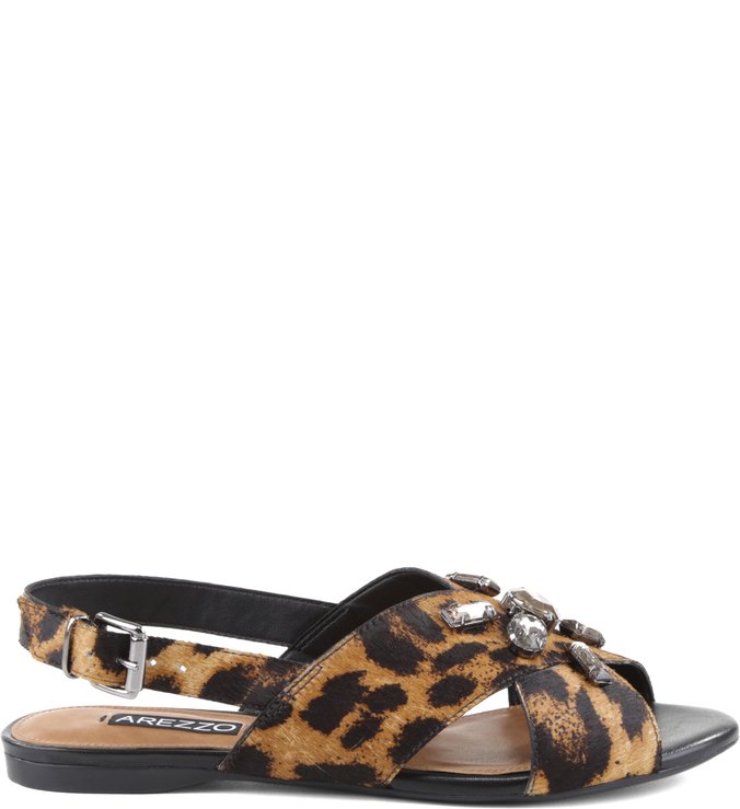 Rasteira Pedraria Fashion Oncinha