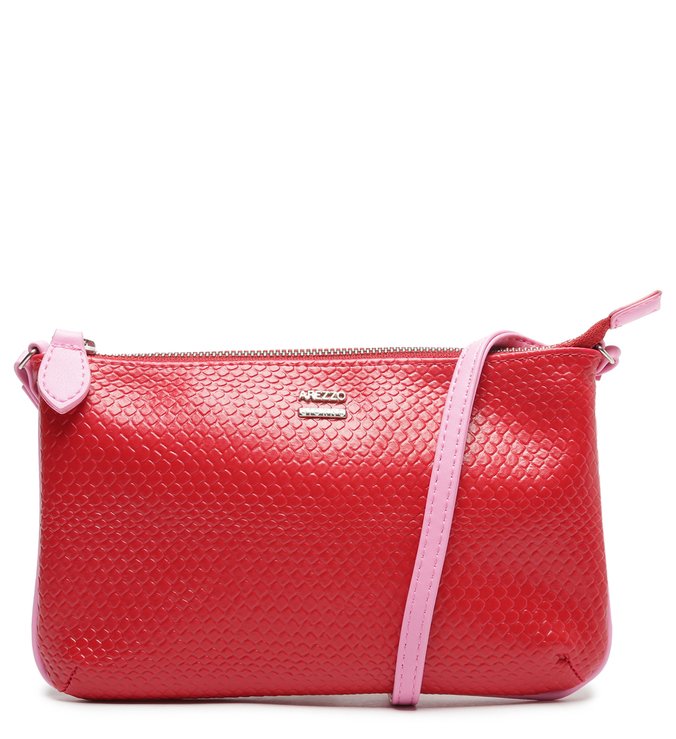 Bolsa Tiracolo Pequena Morgana Vermelha e Rosa
