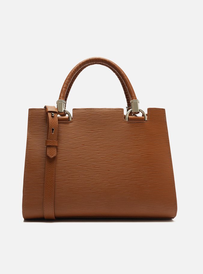 Bolsa Tote Marrom Caramel Couro Abraccio Grande