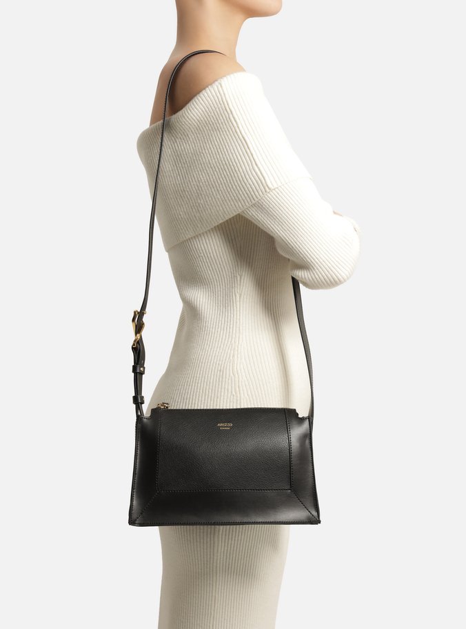 Bolsa Tiracolo Preta Pequena Moldura Fivela