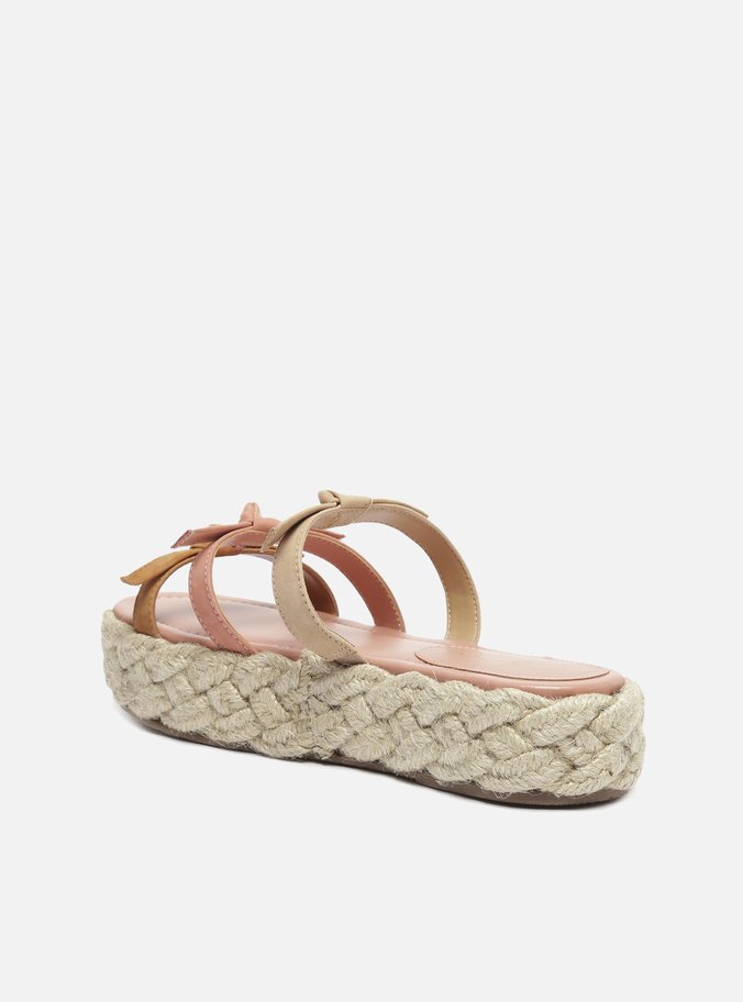 Sandália Marrom Nobuck Flatform Corda Nós