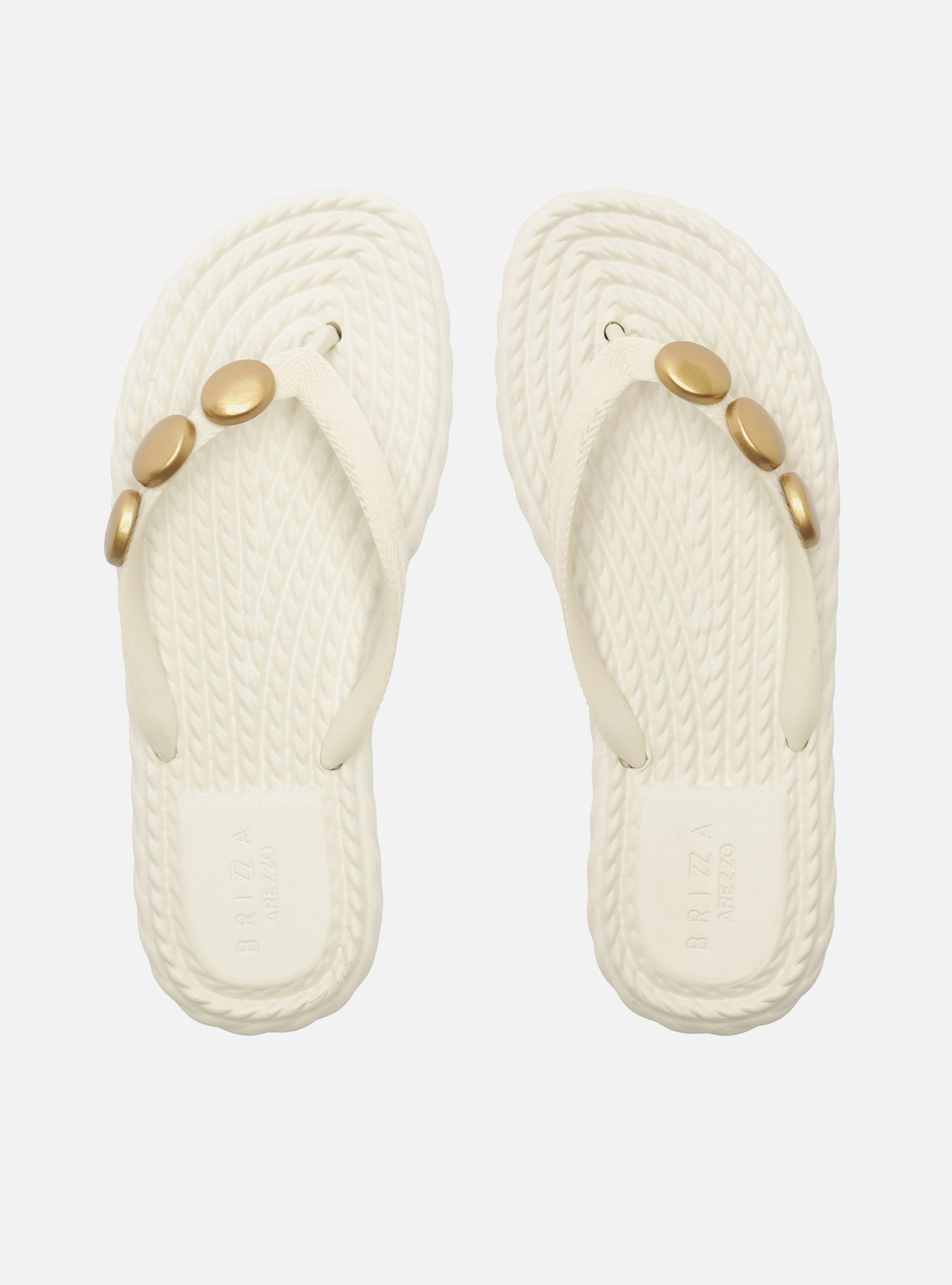 Chinelo de Dedo Off White Flatform Metais Brizza — foto 3