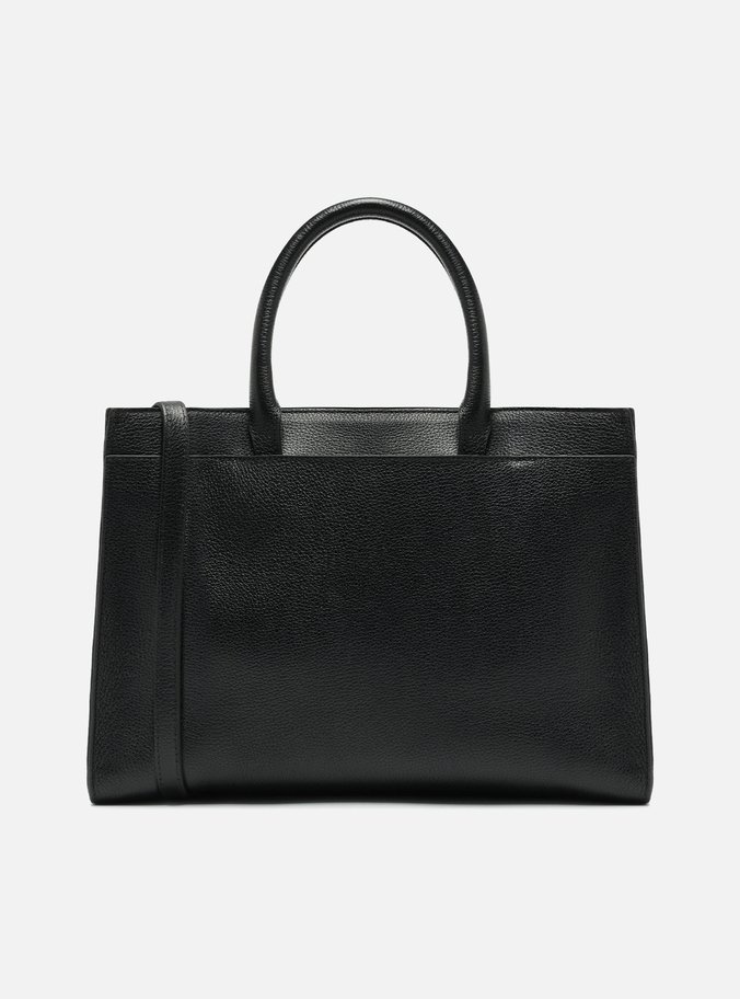 Bolsa Tote Preta Couro Grande Barbicacho