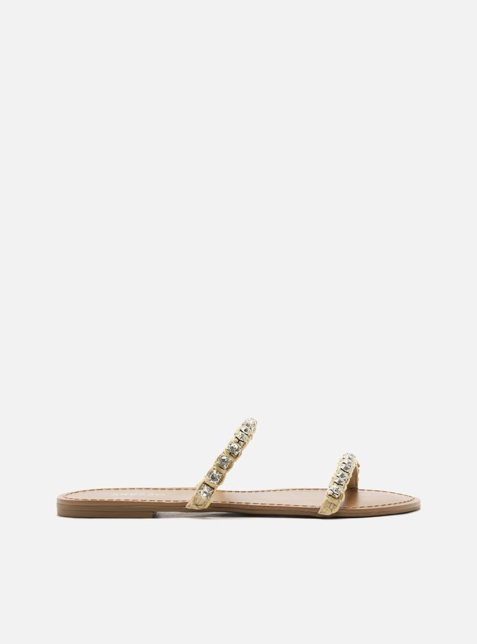 Sandália Rasteira Nude Bico Redondo