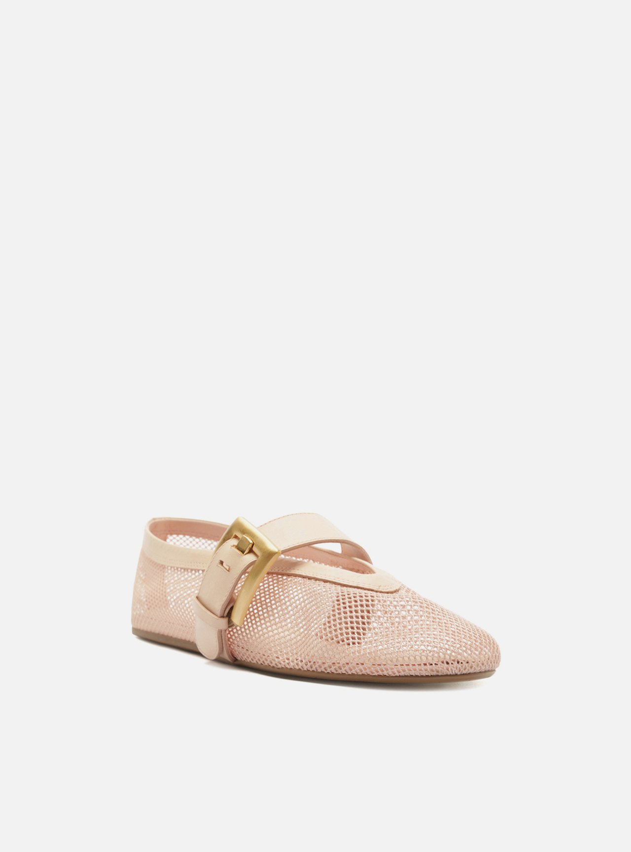 Sapatilha Rosa Bico Redondo Fivela Dourada — foto 2