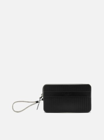 Arezzo — Clutch Preta Pequena Vinil Strass Brizza