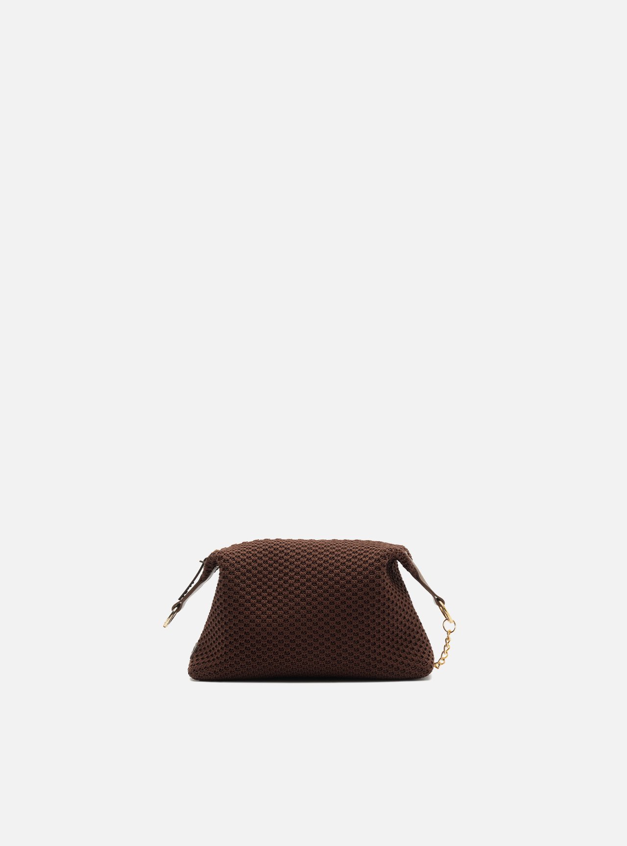 Bolsa Tiracolo Marrom Knit Pequena Corrente Brizza — foto 1