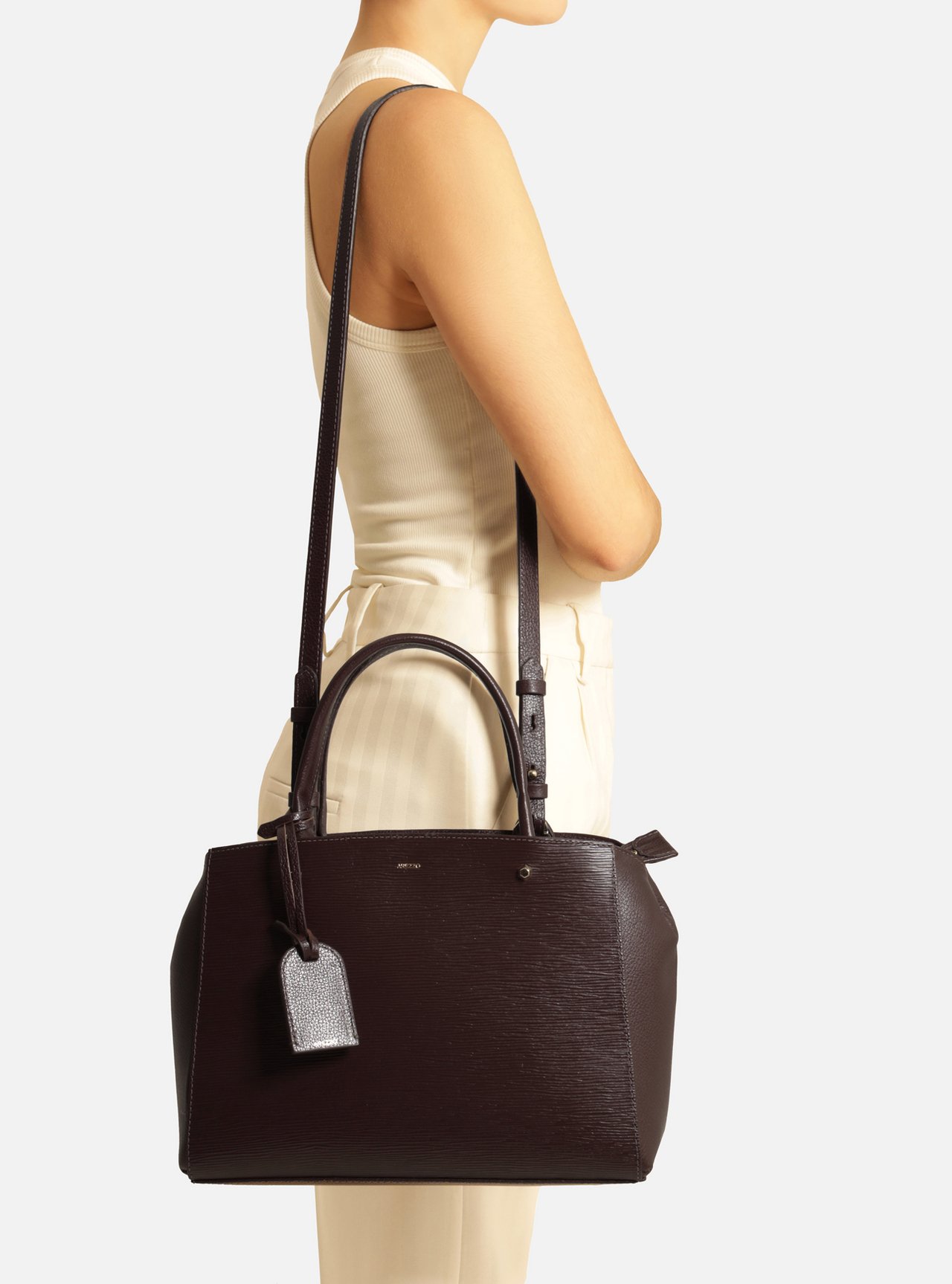 Bolsa Tote Marrom Couro Bella Média — foto 6