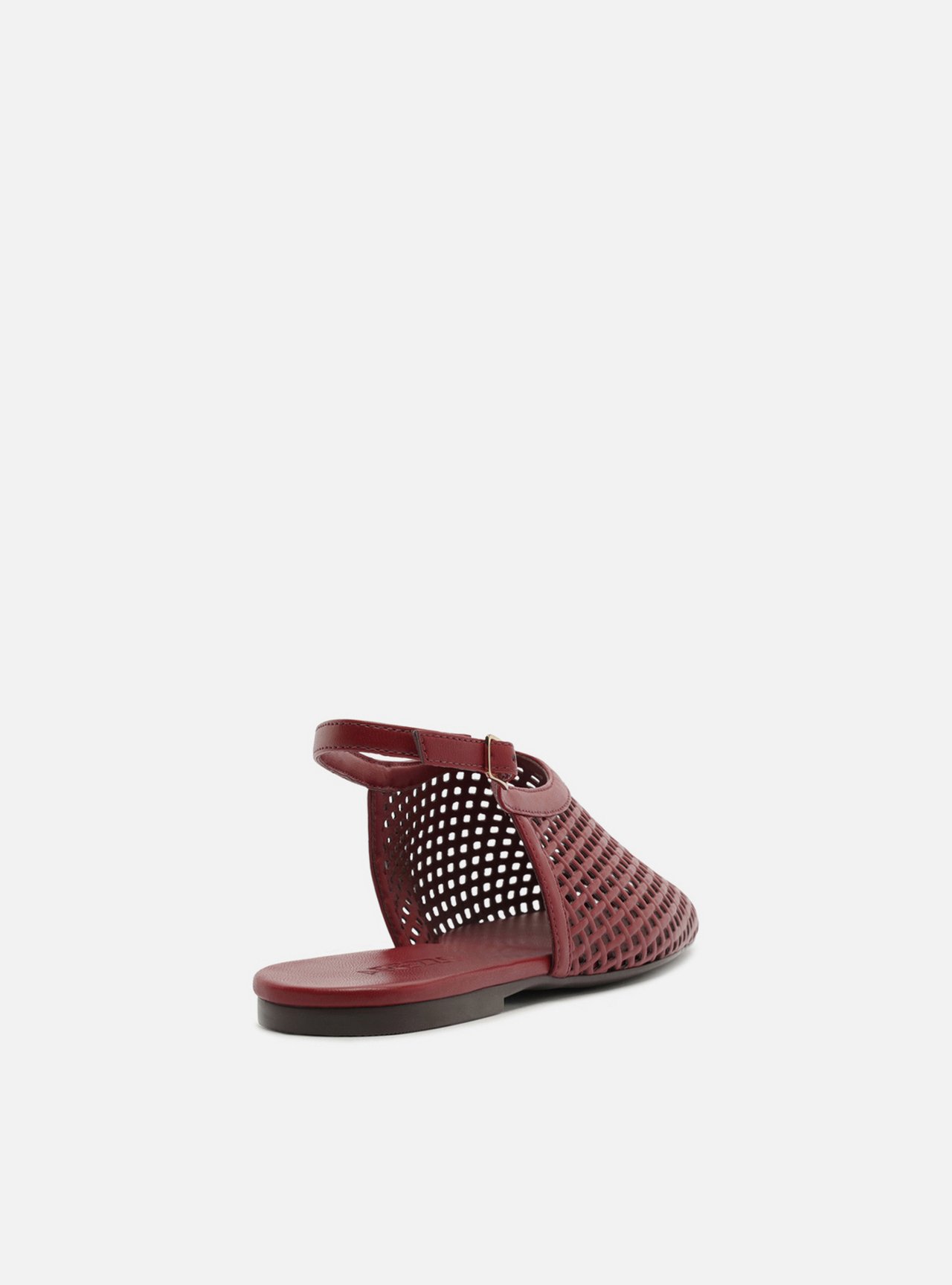 Sapatilha Marrom Bico Redondo Tiras Vazadas Slingback — foto 3