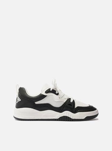 Tênis Branco Multimaterial Amarração Street Preto