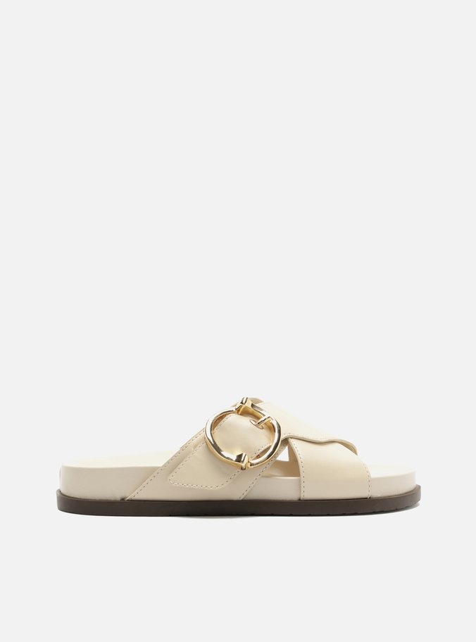 Tamanco Off White Acamurçado Plataforma Metais Dourados