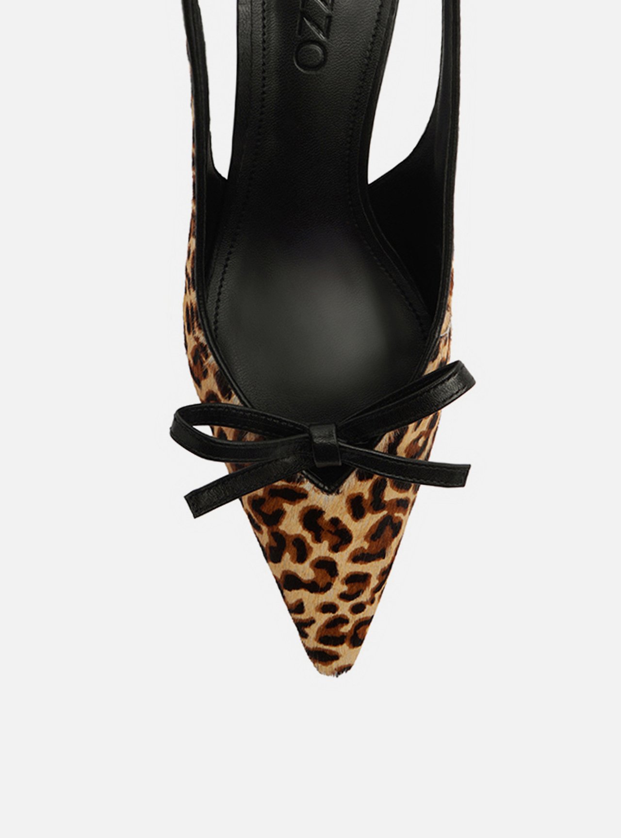 Scarpin Animal Print Pelo Salto Fino Slingback Laço — foto 5