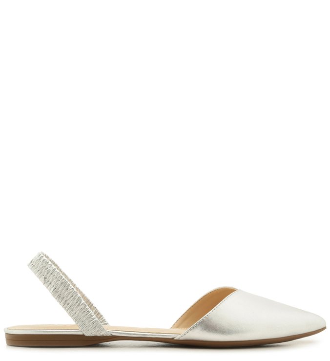 Sapatilha Slingback Metalizada Silver