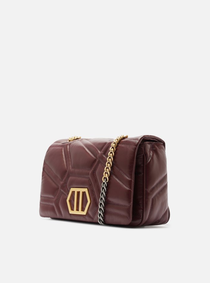Bolsa Tiracolo Bordô Couro Emma Média Retangular