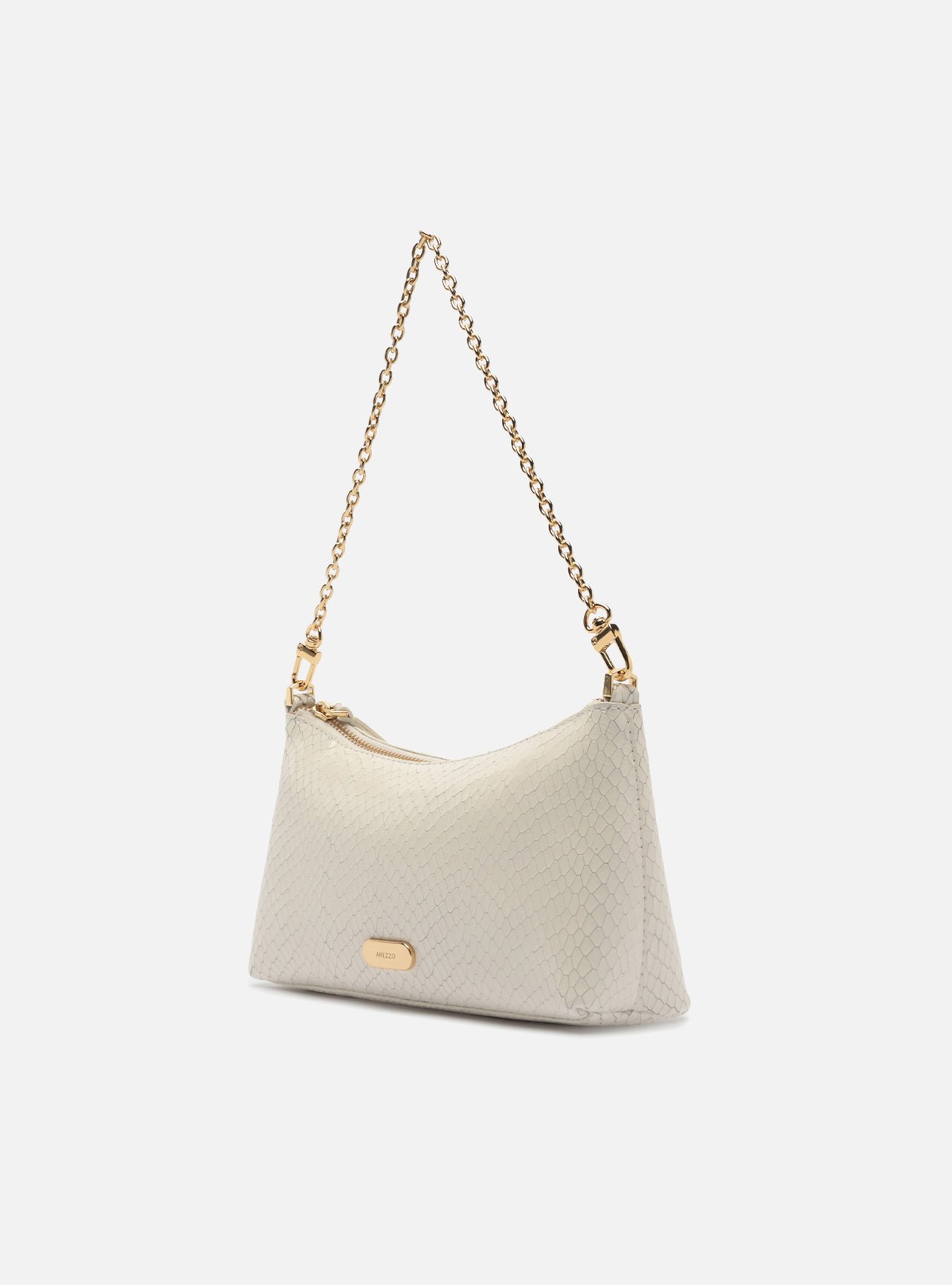 Bolsa Shoulder Preta Couro Média Snake Corrente — foto 2