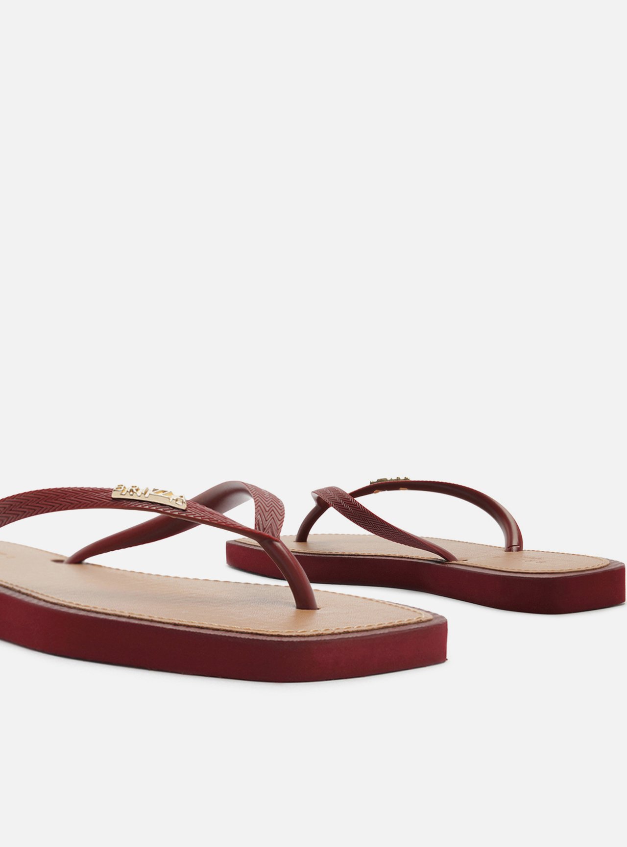 Chinelo de Dedo Vermelho Flatform Metais Brizza — foto 4