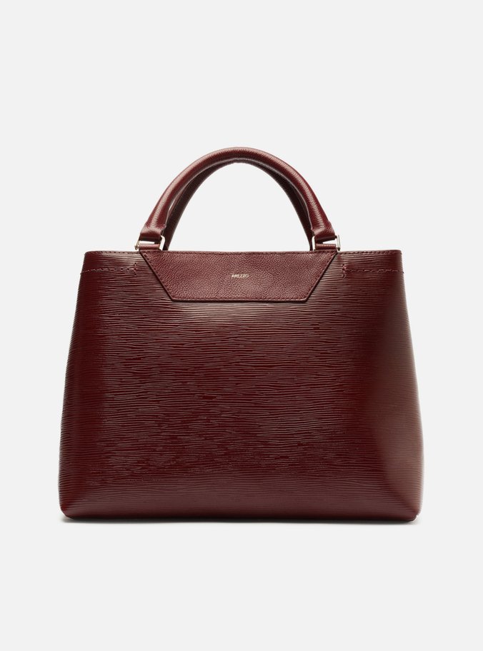 Bolsa Tote Vermelha Couro Textura Grande