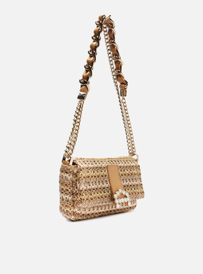 Bolsa Tiracolo Bege Tramada Gisele Pequena