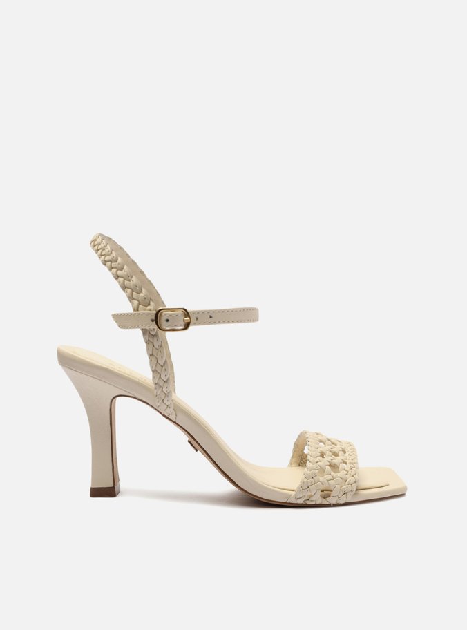 Sandália Off-White Tira Tressê Bico Quadrado