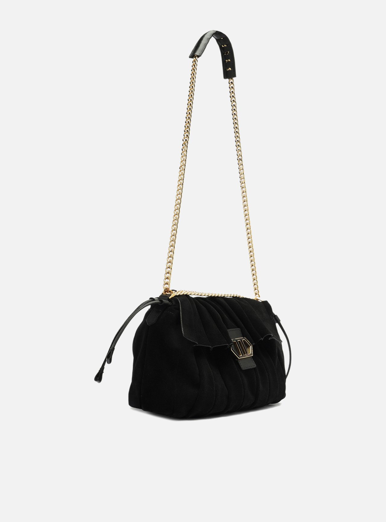 Bolsa Preta Grande Alça Dourada — foto 5